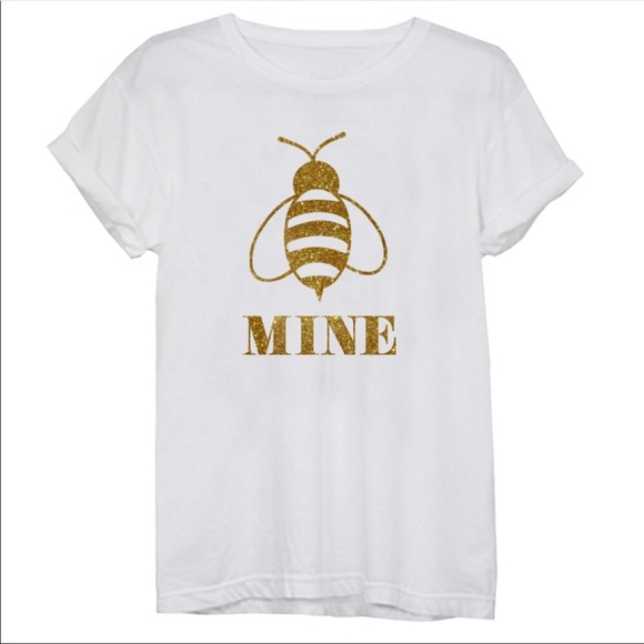 NWT Sparkly Gold Patchwork Super Cute Quality🐝Tee - Picture 2 of 4